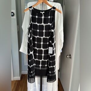 Max studio Black and White Sleeveless Dress